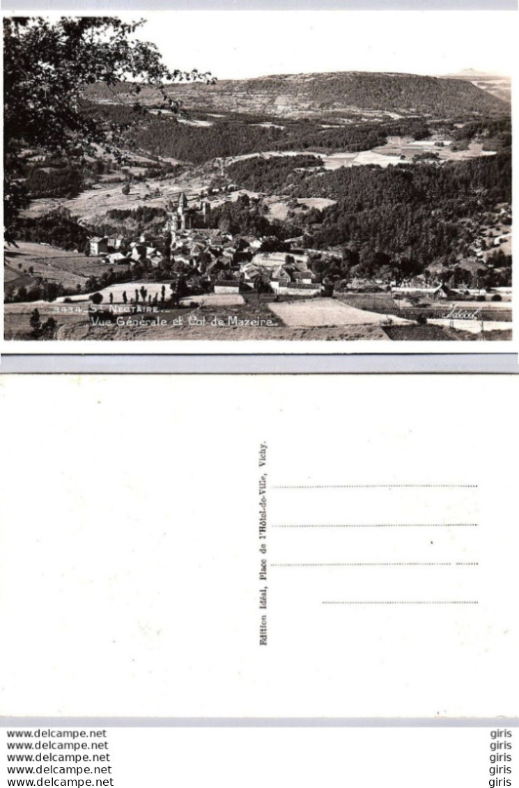 63 - Puy-de-Dôme - St-Nectaire - Vue Générale Et Col De Mazeire - Saint Nectaire