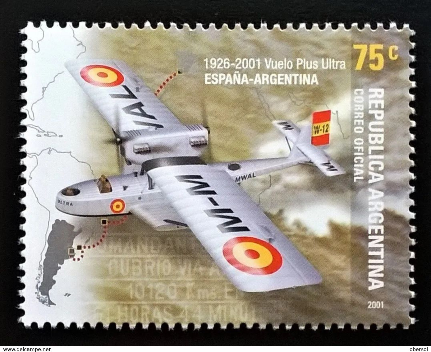 Argentina 2001 Plus Ultra Flight Planes MNH Stamp - Nuovi