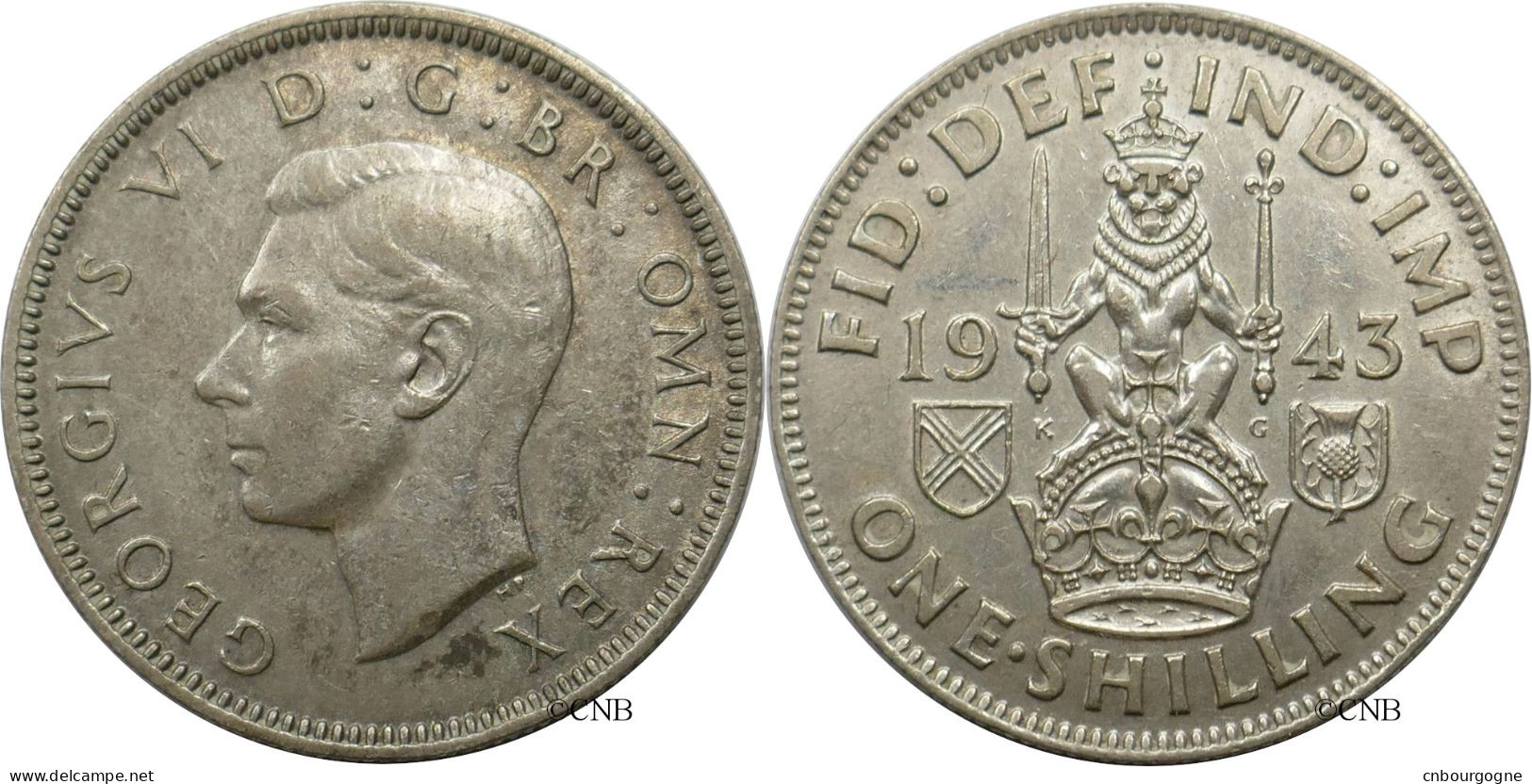 Royaume-Uni - George VI - One Shilling 1943 - TTB/XF45//TTB+/AU50 - Mon5678 - I. 1 Shilling