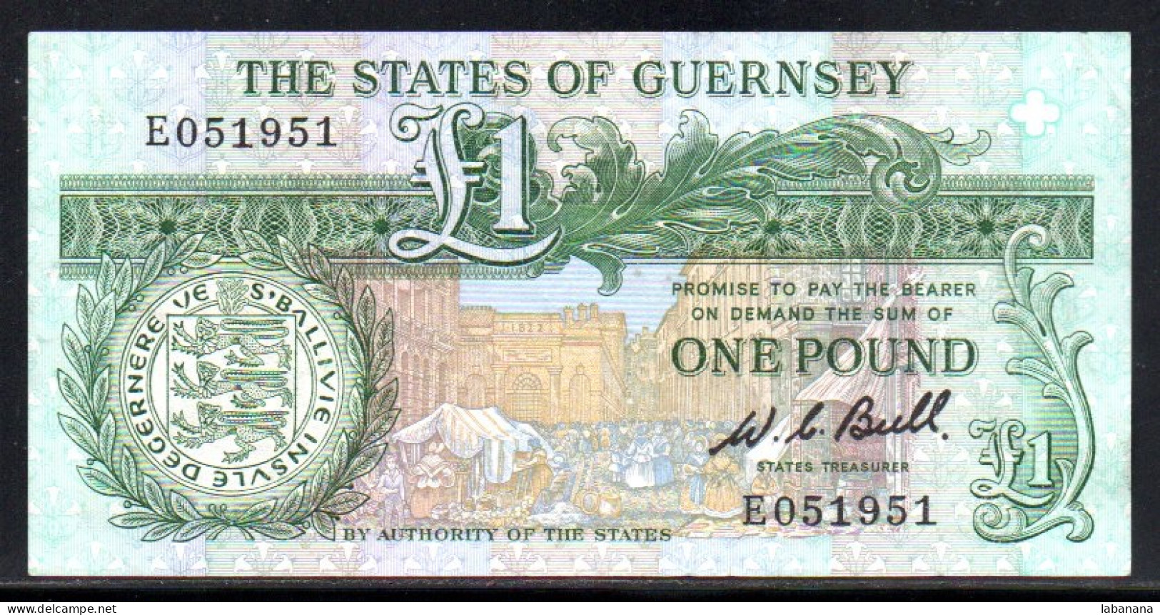 624-Guernesey 1£ 1980 E051 Sig. BULL - Guernsey