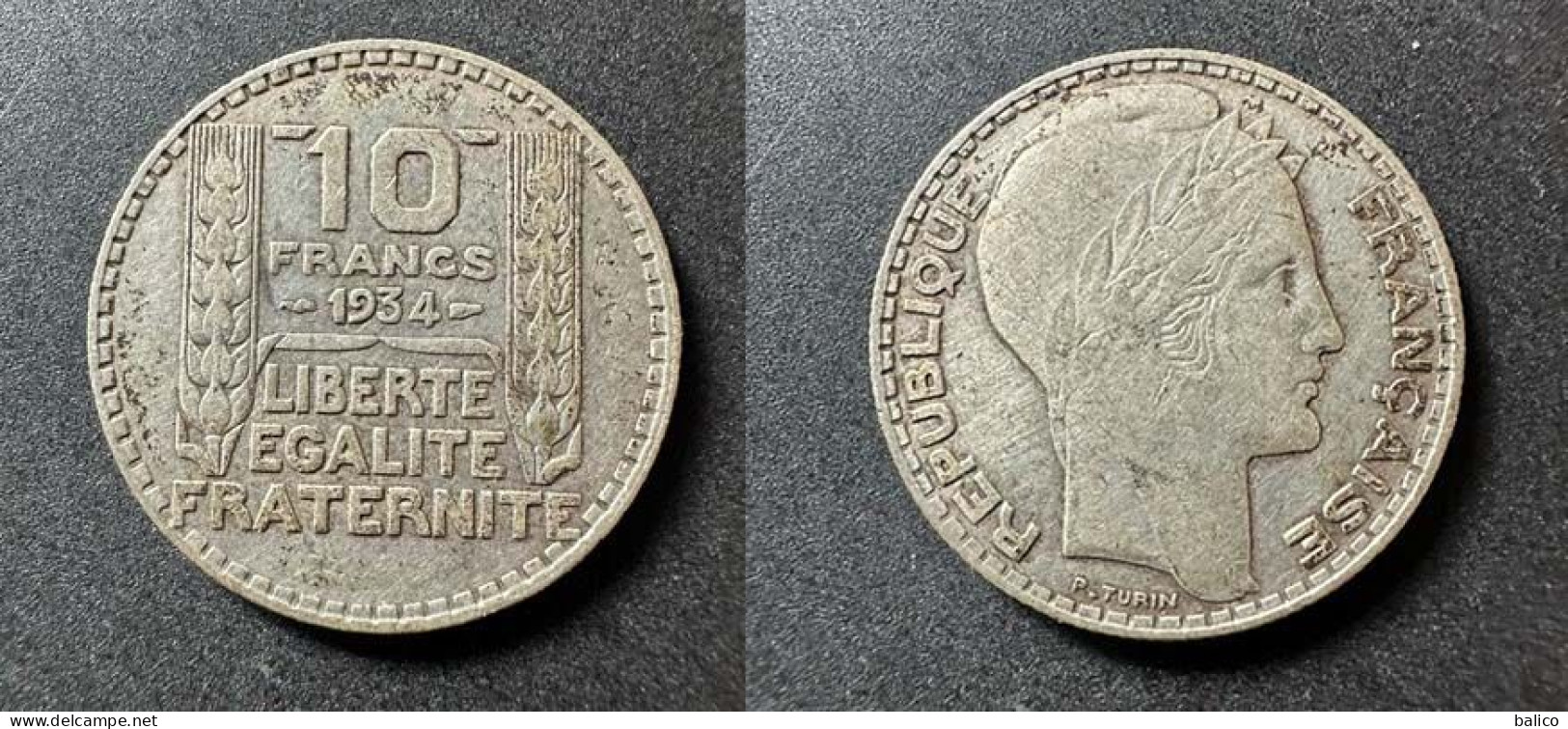 10 Francs Turin 1934 - Argent - Réf, M 3 - 10 Francs