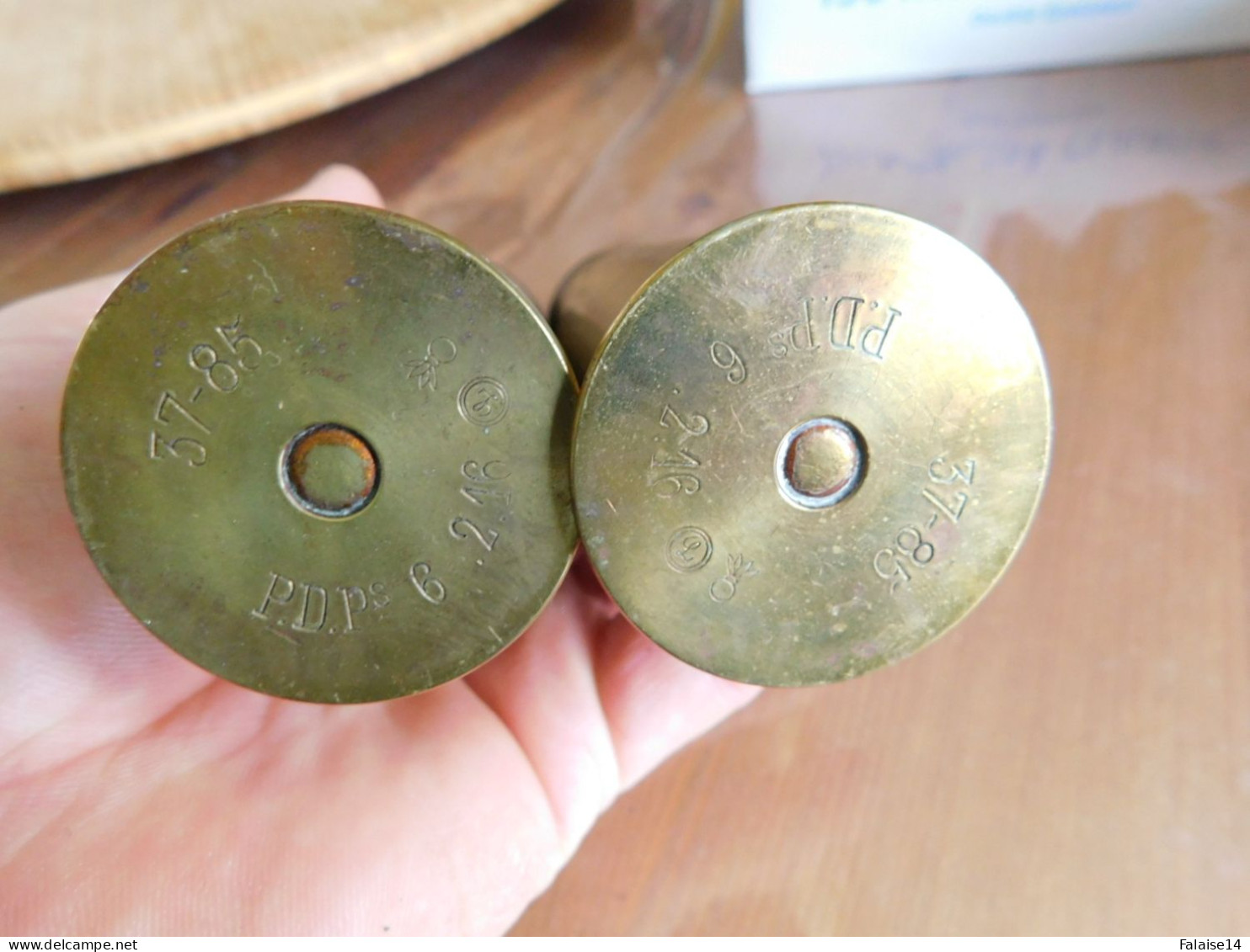 deux obus et douilles francais neutralisé de 37mm ww1