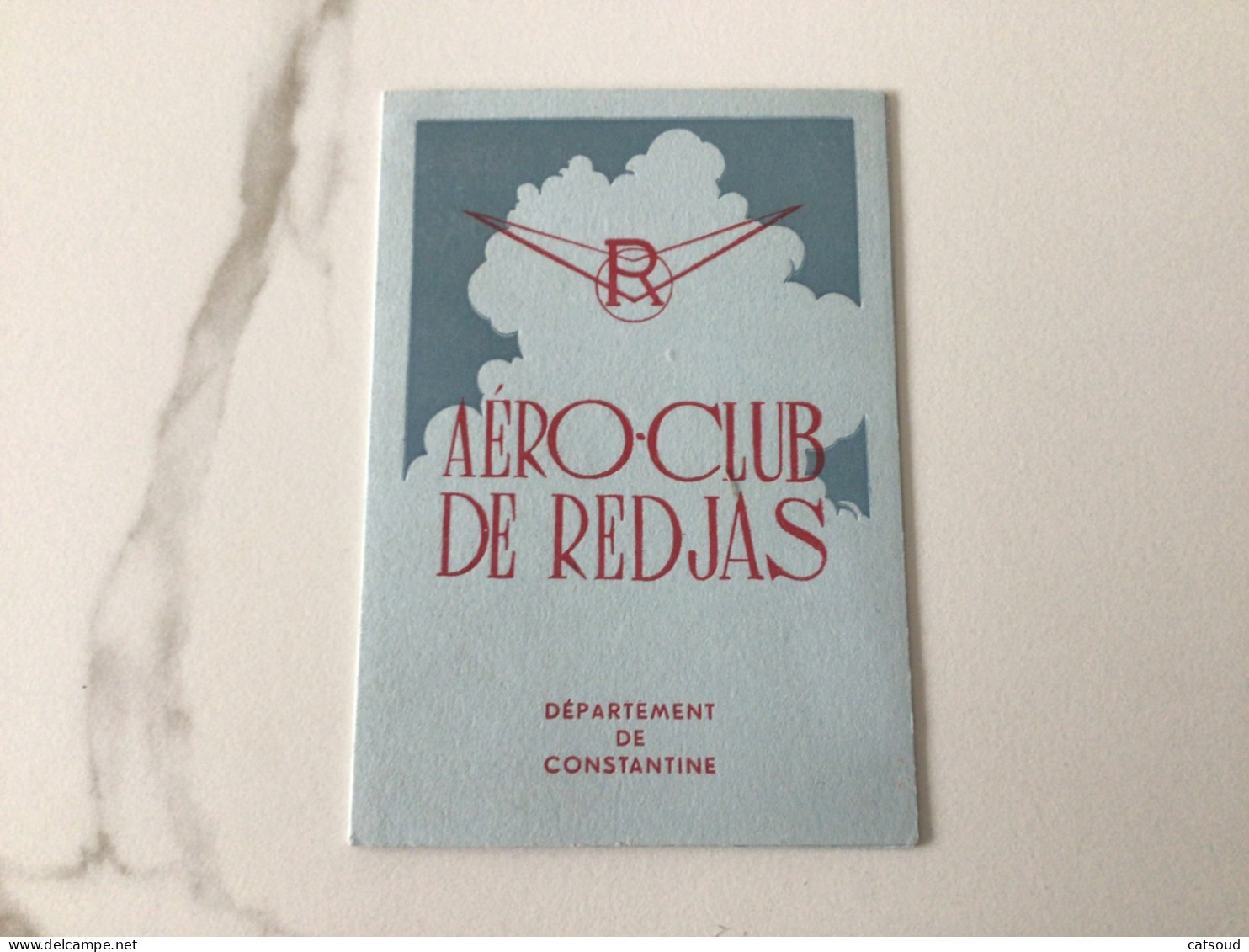 Ancienne Carte De Membre (1950) AÉRO-CLUB DE REDJAS Jacqueline COUSIN - Tarjetas De Membresía
