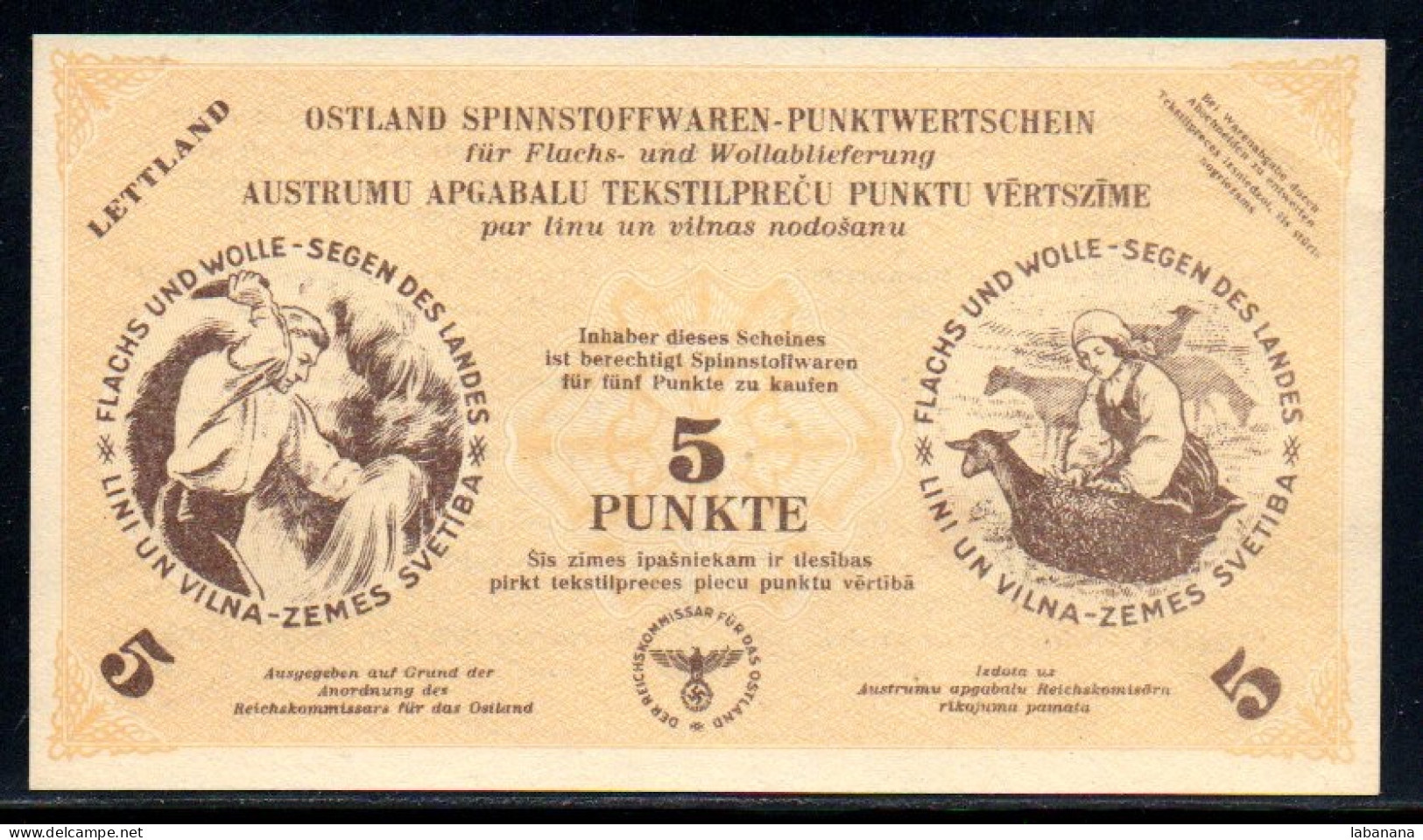 618-Lituanie Occup. All. 5 Punkte 1943 - Lithuania