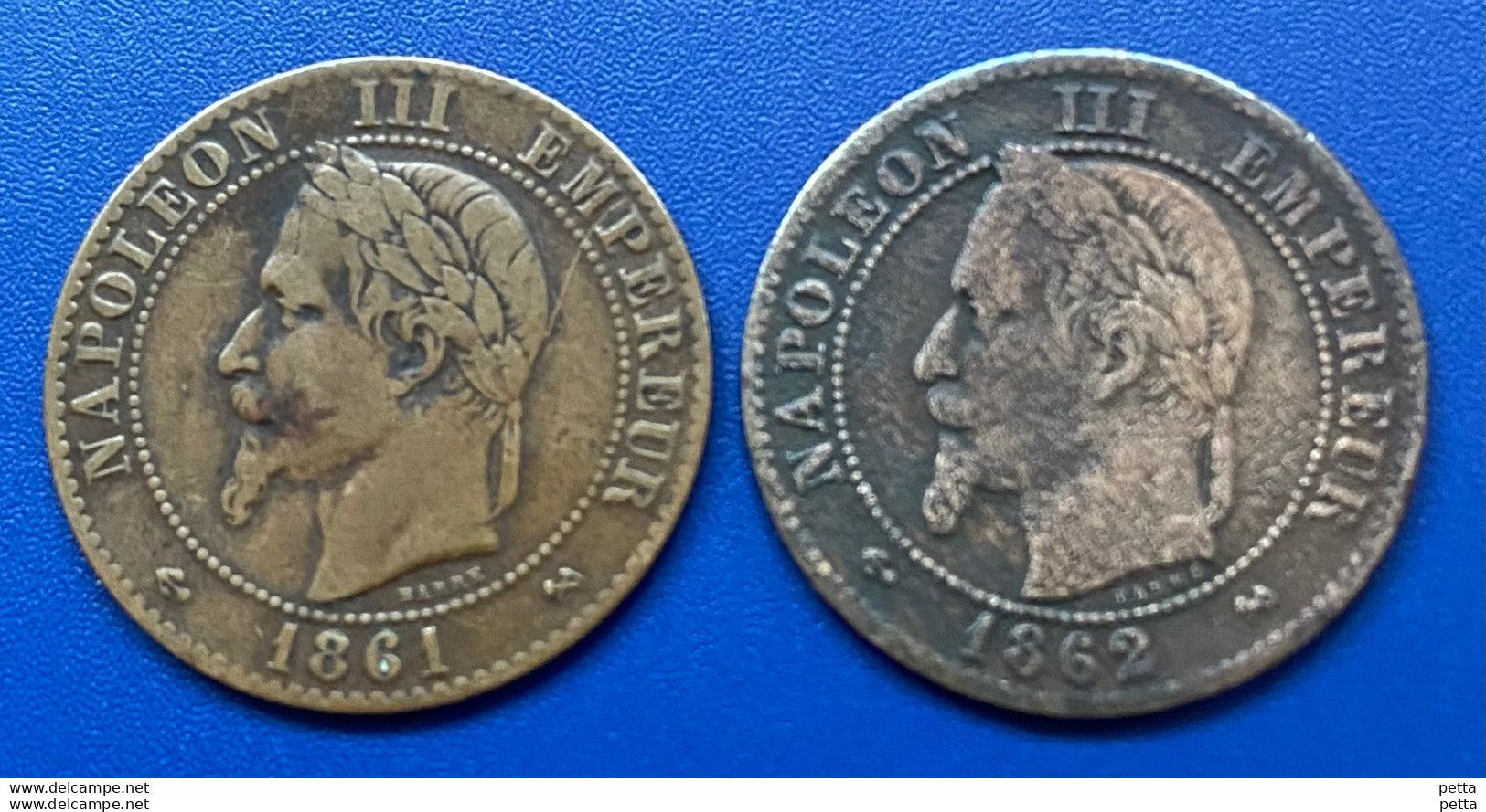 Lot De 2 Pièces De 2 Centimes Napoléon III 1861K Et 1862K … Vendu En L’état (17) - 2 Centimes