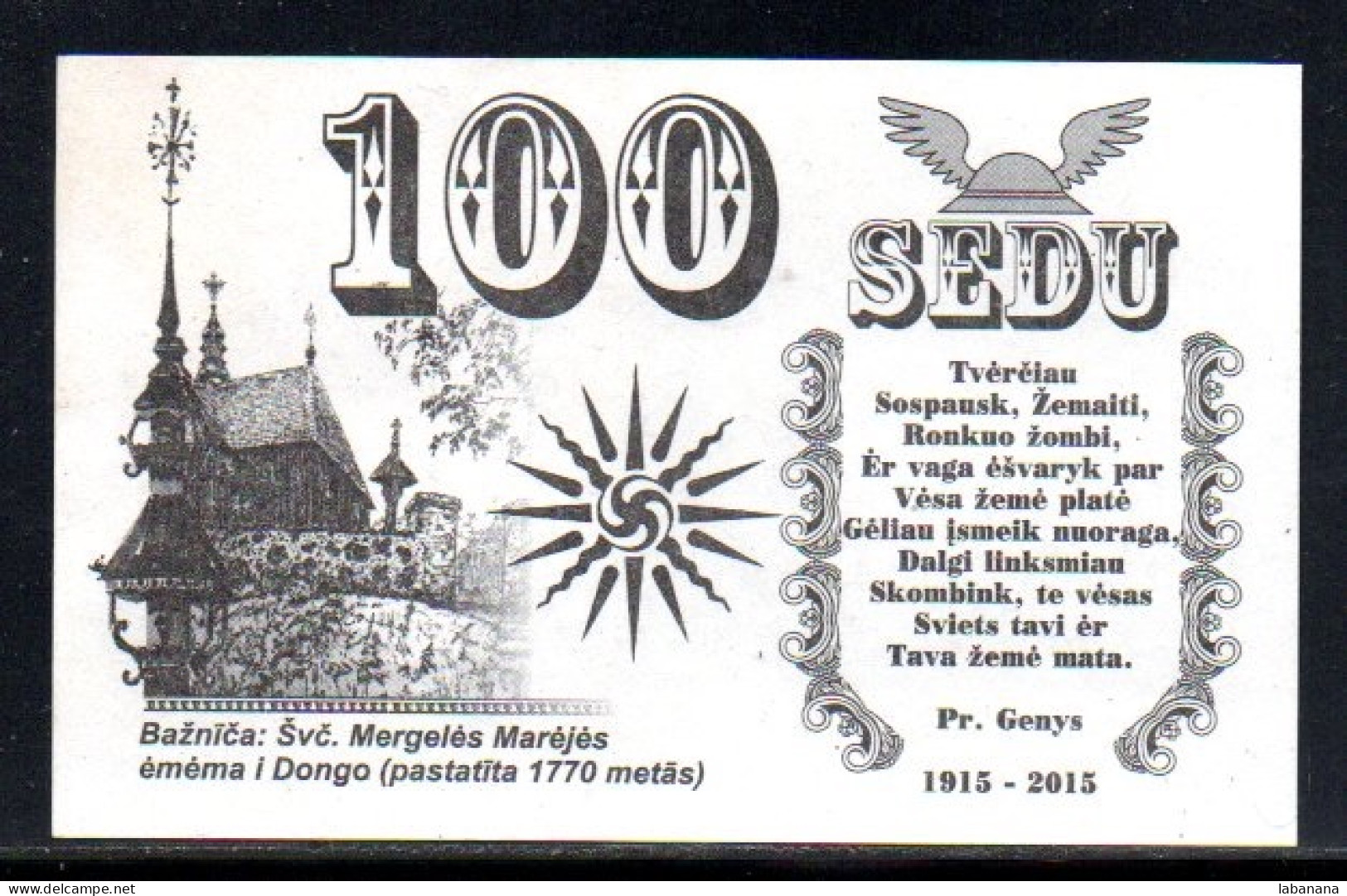 618-Lituanie 100 Sedu 2015 - Litouwen