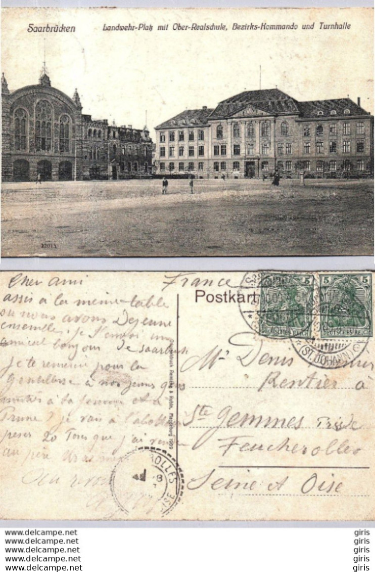 Allemagne - Sarre - Sarrebruck - Saarbrücken - Landwehr Plab Mit Ober Realschule Und Turnhalle - Saarbruecken