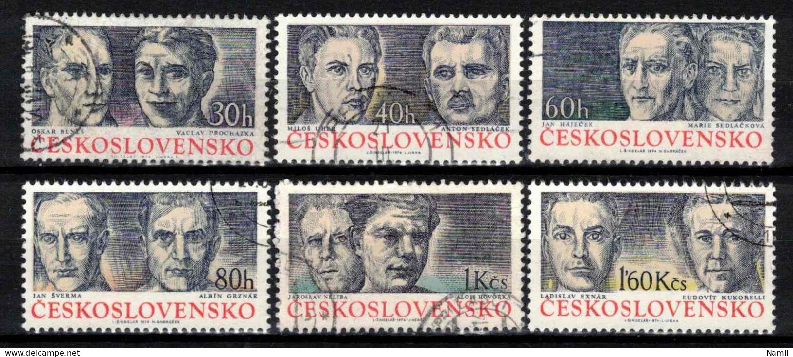 Tchécoslovaquie 1974 Mi 2189-94 (Yv 2029-34), Obliteré - Usati