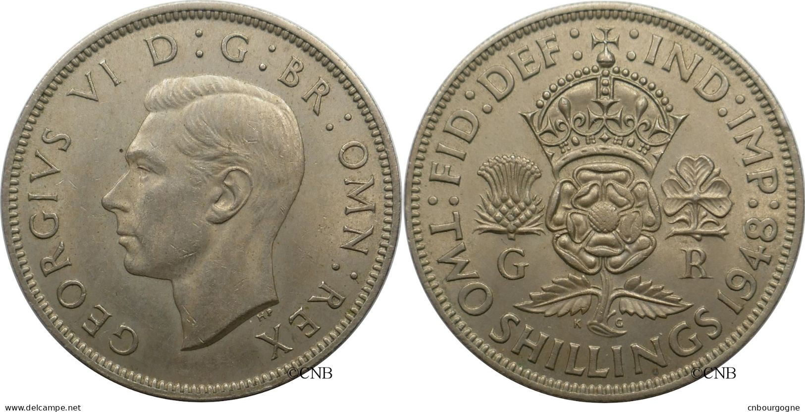 Royaume-Uni - George VI - Two Shillings 1948 - SUP/AU58 - Mon6199 - J. 1 Florin / 2 Schillings