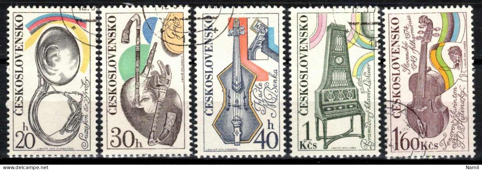 Tchécoslovaquie 1974 Mi 2203-7 (Yv 2048-52), Obliteré - Used Stamps
