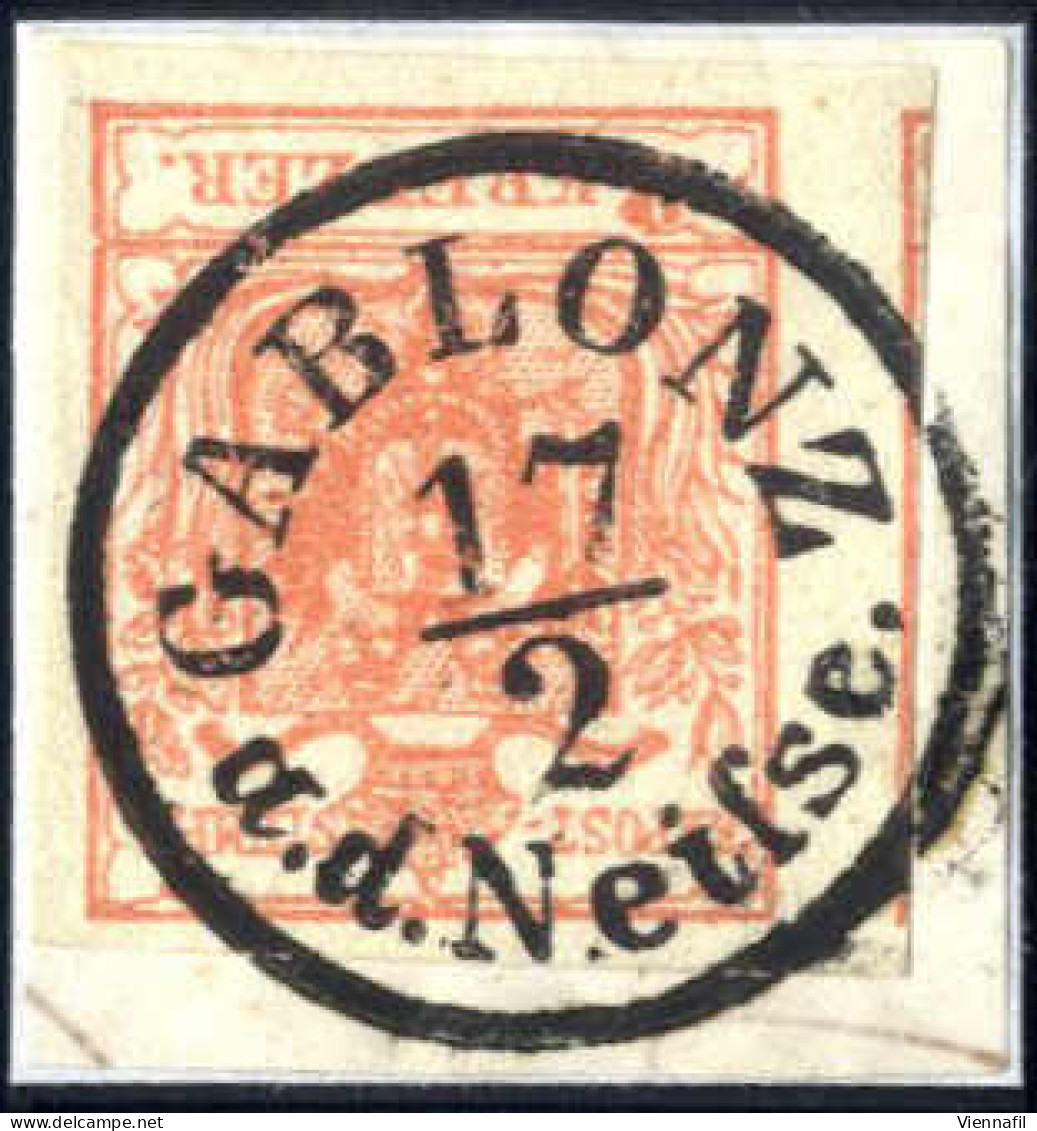 Piece "GABLONZ A.d. Neilse. 17/2", Briefstück Frankiert Mit 3 Kr. Rot, 8 Müllerpunkte, Mi. 3 - Other & Unclassified