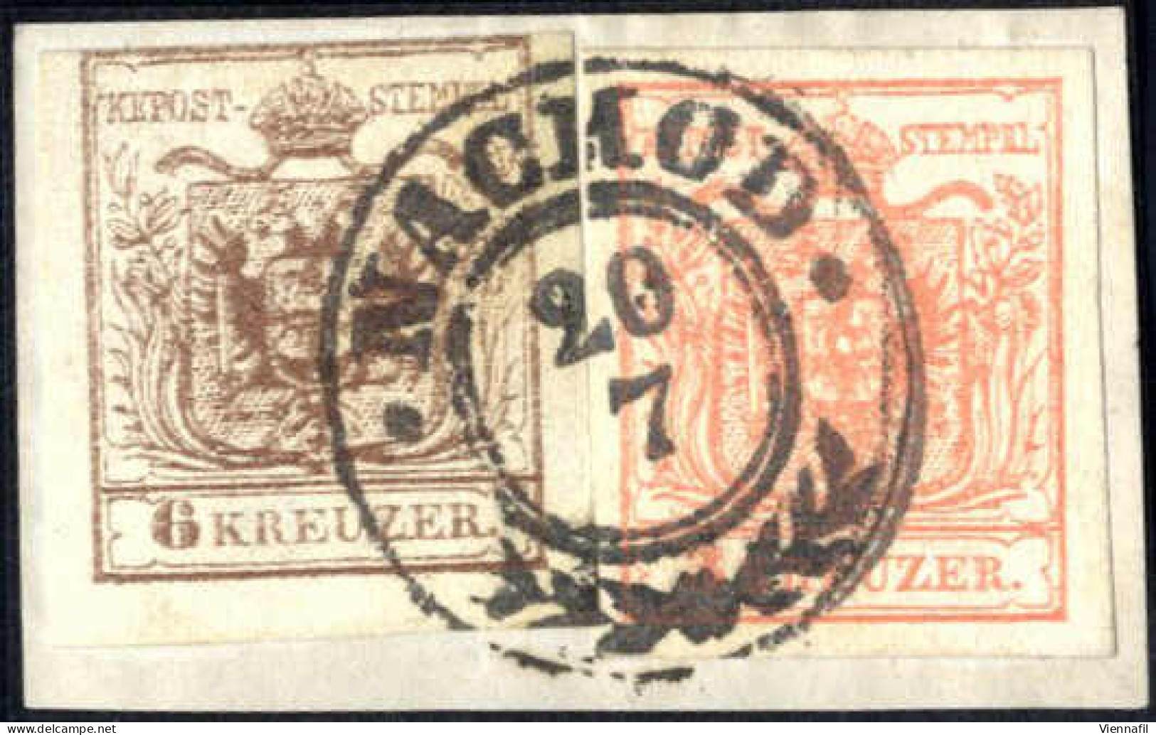 Piece "NACHOD", Briefstück Mit 3 Kr. Rot + 6 Kr. Braun, 48 Müllerpunkte, Mi. 3-4 - Autres & Non Classés