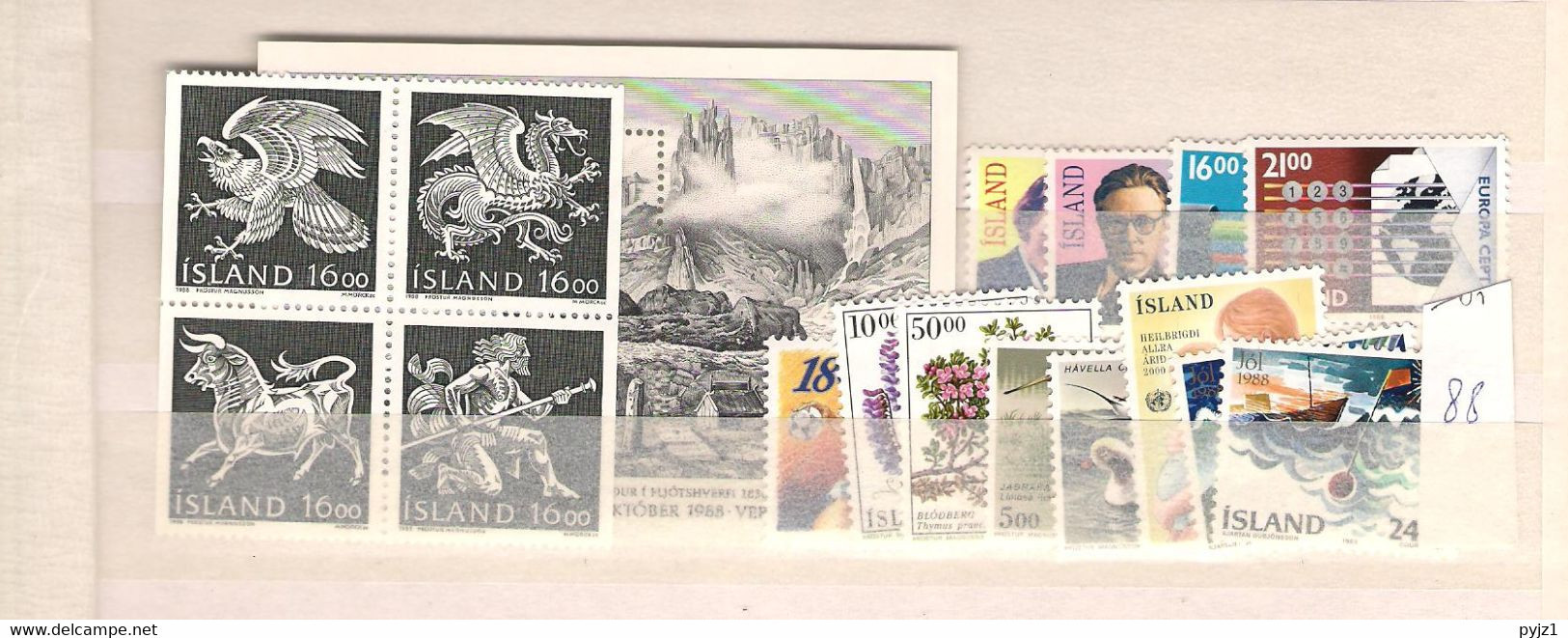 1988 MNH Iceland, Year Complete, Postfris** - Komplette Jahrgänge