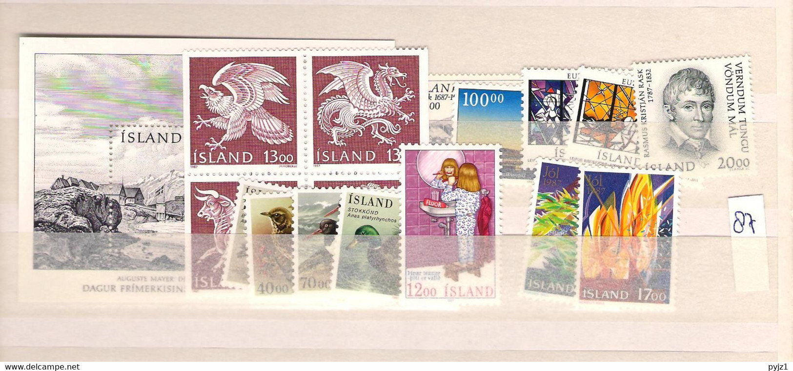 1987 MNH Iceland, Year Complete, Postfris** - Años Completos