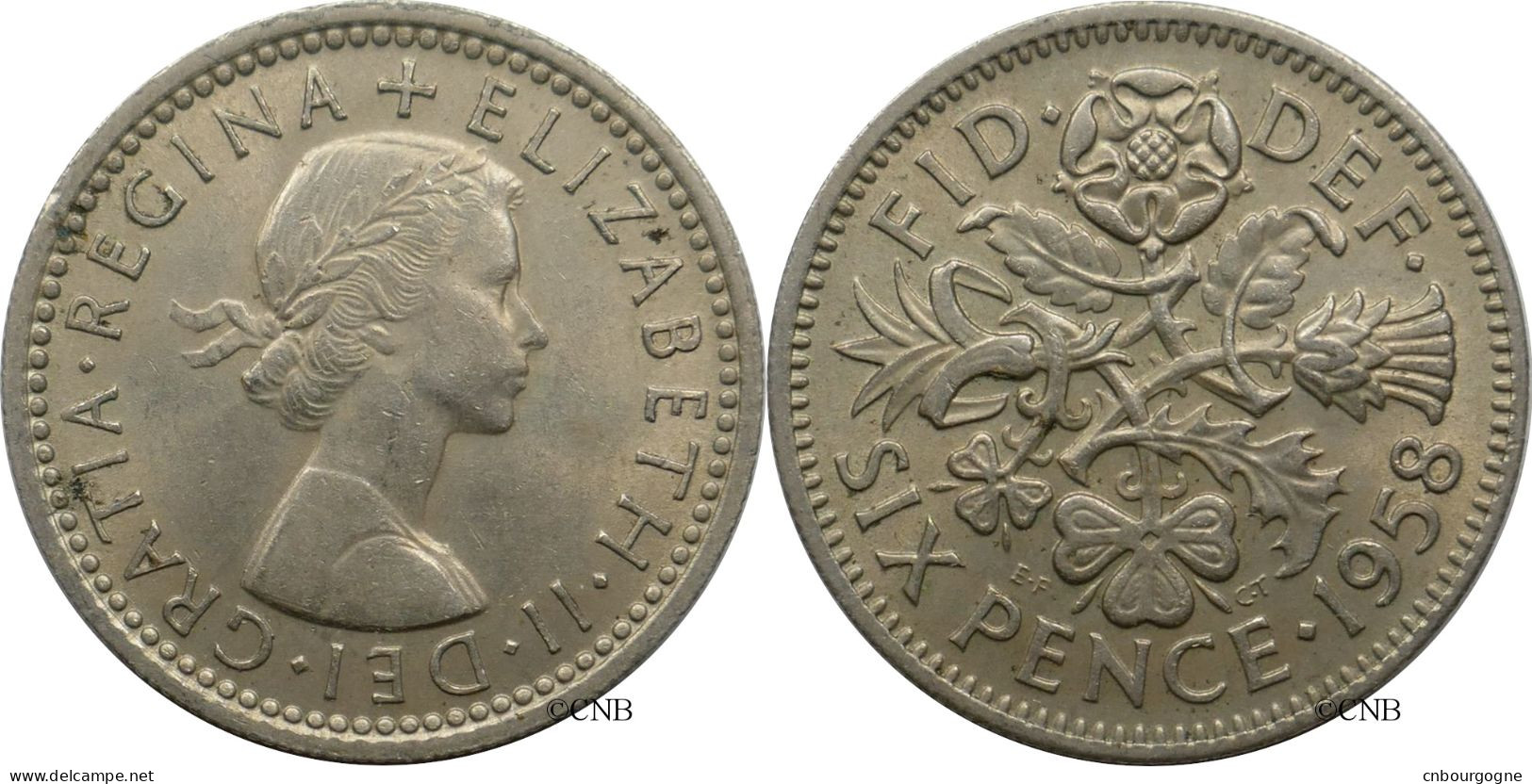 Royaume-Uni - Elizabeth II - Six Pence 1958 - SUP/AU58 - Mon6210 - H. 6 Pence