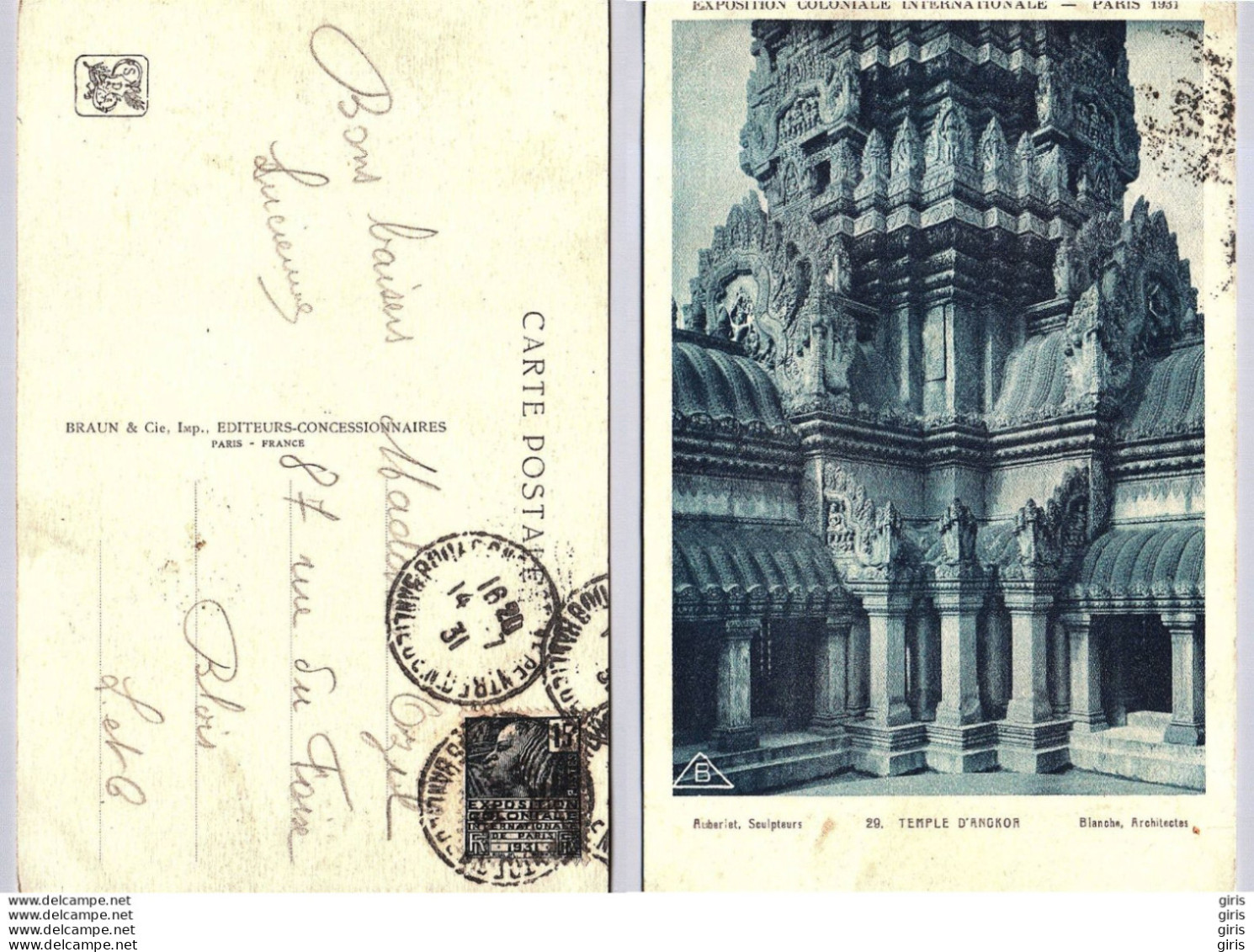 CP - Evénements - Exposition Coloniale Internationale Paris 1931 - Temple D"Angkor-Vat, - Ausstellungen