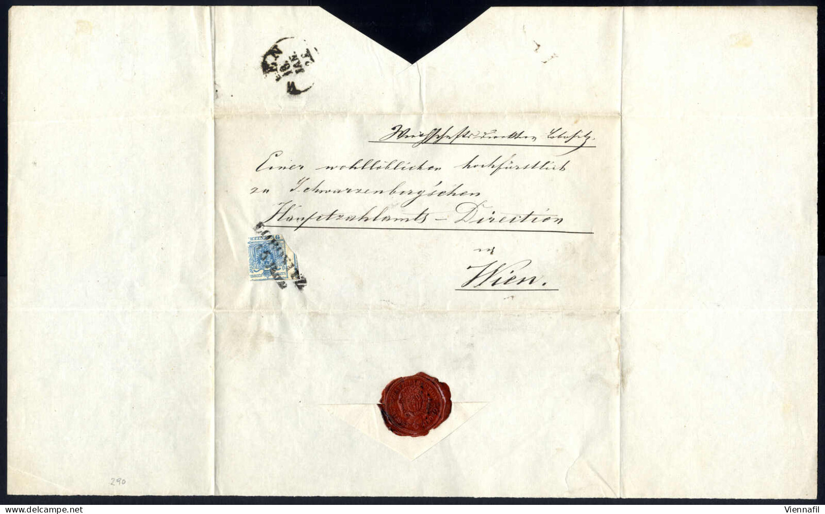 Cover 1854, Brief Von Lobositz Am 15.11. Nach Wien Frankiert Mit Fehlgeschnittener 9 Kr. Blau Type III Maschinenpapier,  - Other & Unclassified