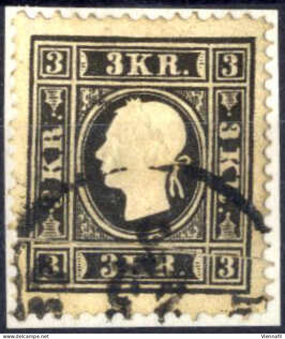 O 1858, 3 Kr. Schwarz In Type II, Gestempelt, Mi. 11 II - Autres & Non Classés