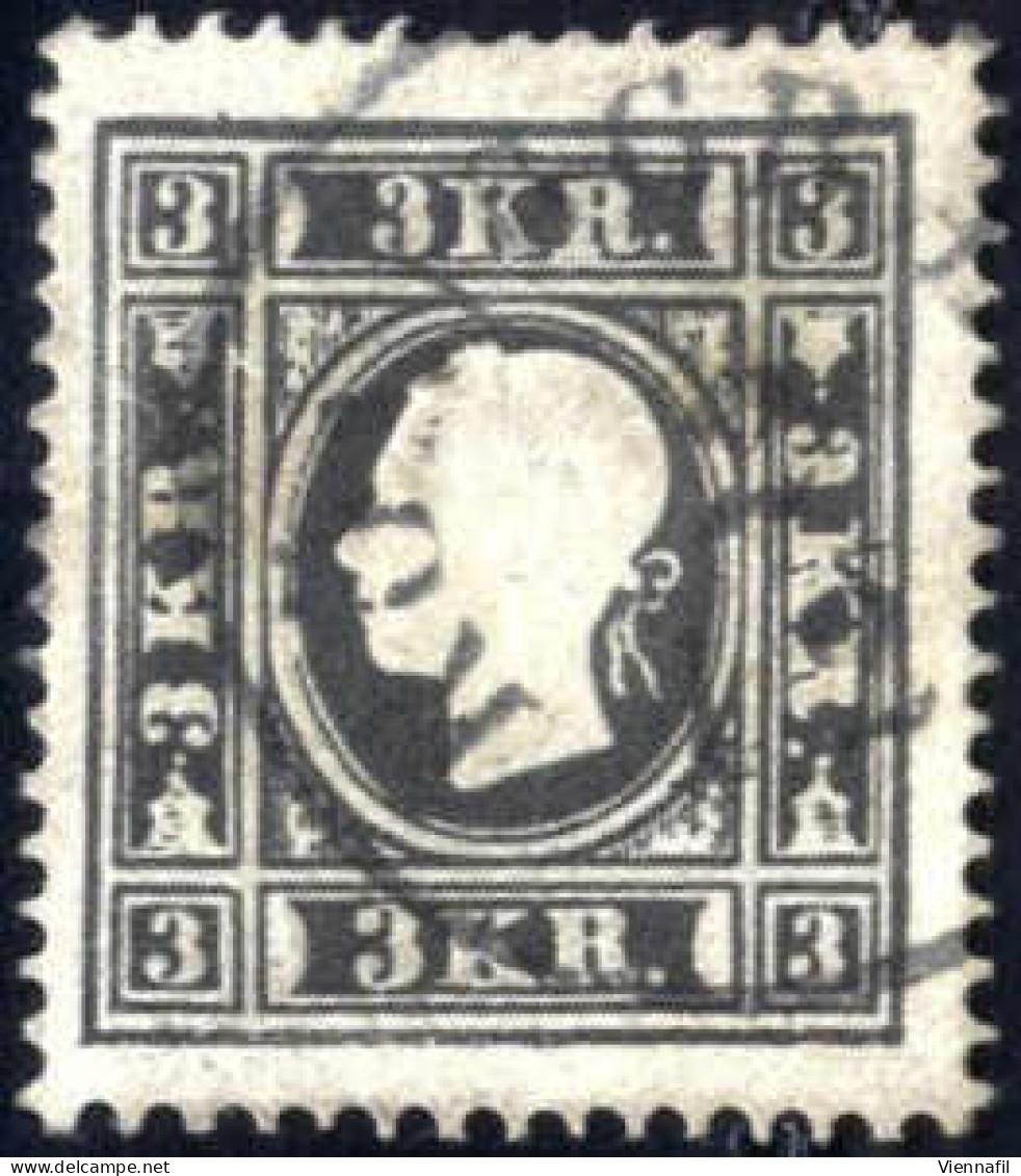 O 1858, 3 Kr. Schwarz Type I, Mit Abstempelung "Koeniggraetz 2/12", ANK 11 I Ay - Other & Unclassified