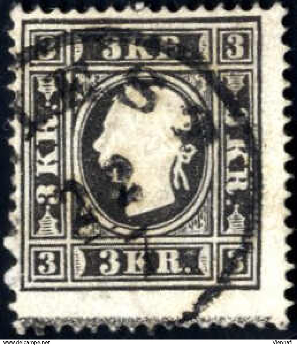 O 1858, 3 Kr. Schwarz Type II, Mit Abstempelung "TRIEST 22/7" Und Andreaskreuzansatz, Mi. 11 IIa - Autres & Non Classés