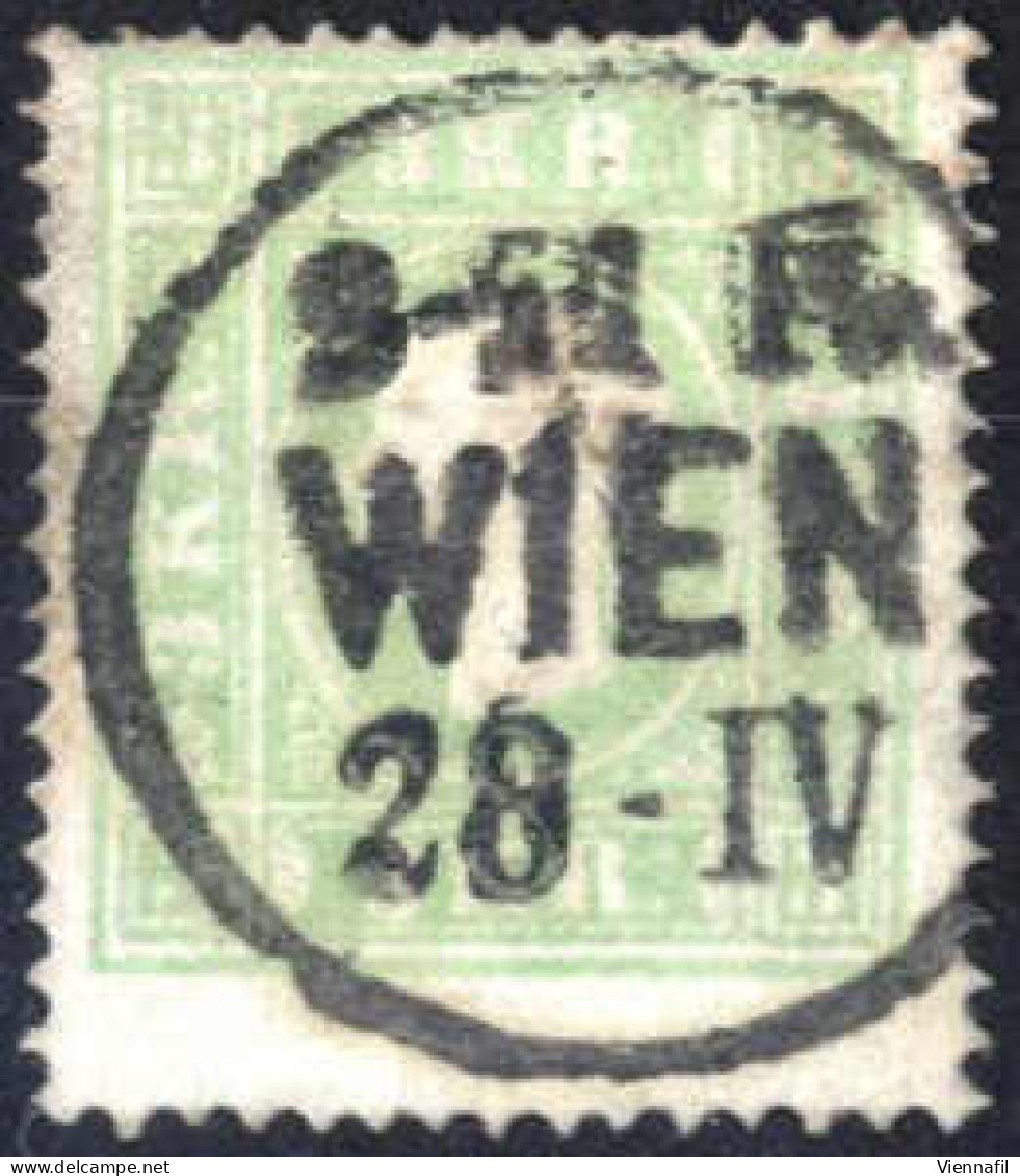 O 1858, 3 Kreuzer Grün In Type II, Gestempelt Wien 28.4., Pracht, ANK 12 II / 200,- - Sonstige & Ohne Zuordnung