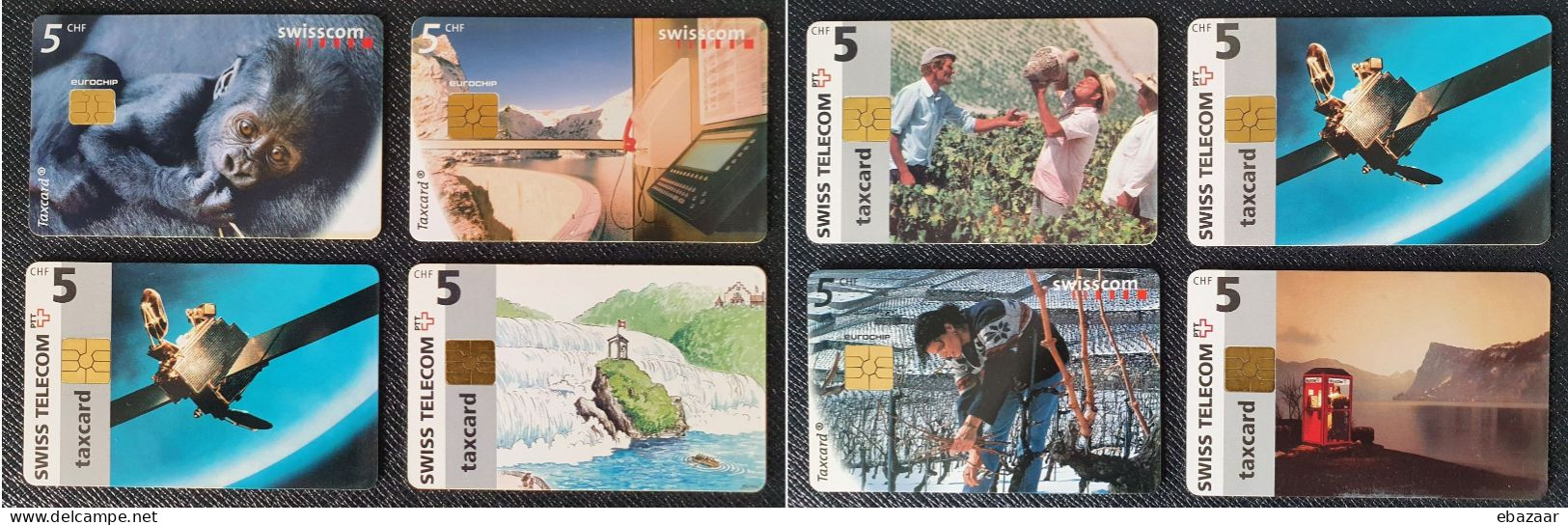Switzerland 8 Chip Phonecards 5 CHF Used - Colecciones