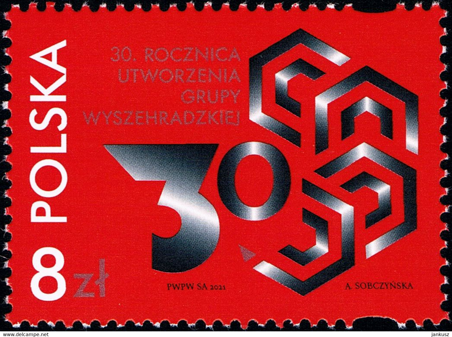 Poland 2021 Fi 5125 Mi 5275 30th Anniversary Of The Establishment Of The Visegrad Group - Unused Stamps
