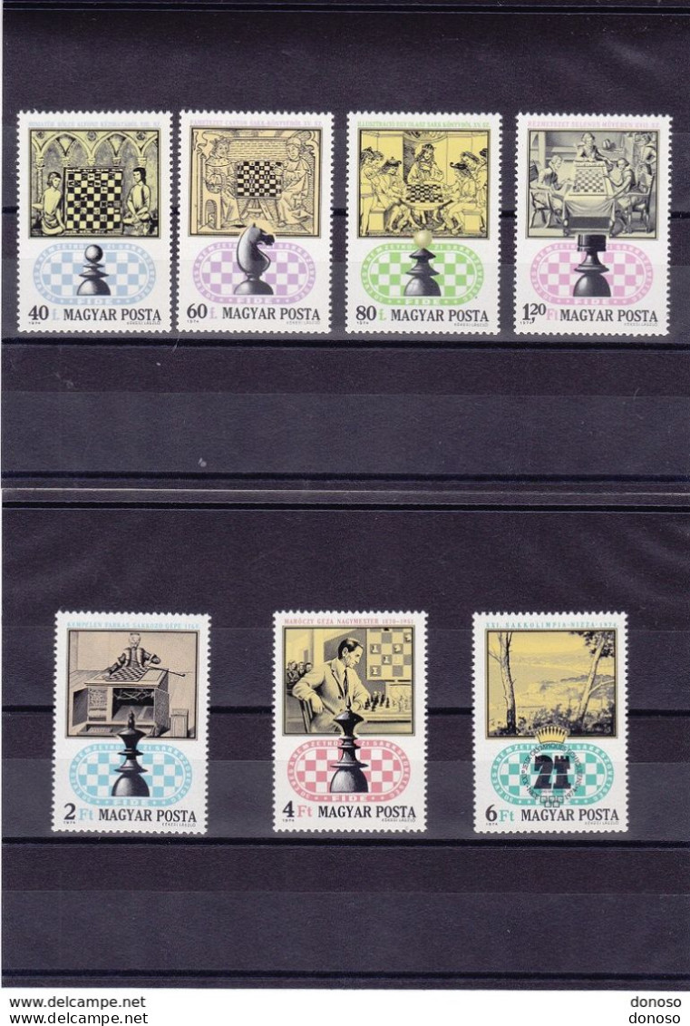 HONGRIE 1974 ECHECS Yvert 2371-2377, Michel 2957-2963 NEUF** MNH Cote 8 Euros - Unused Stamps