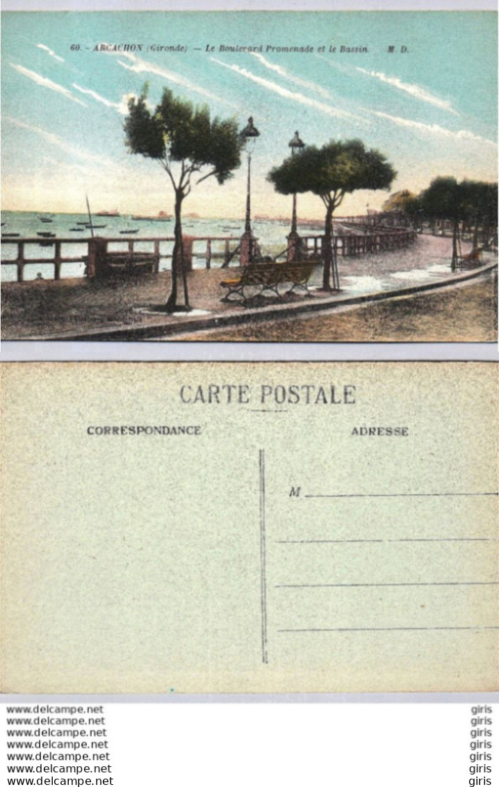 33 - Gironde  - Arcachon - Le Boulevard-Promenade Et Le Bassin - Arcachon