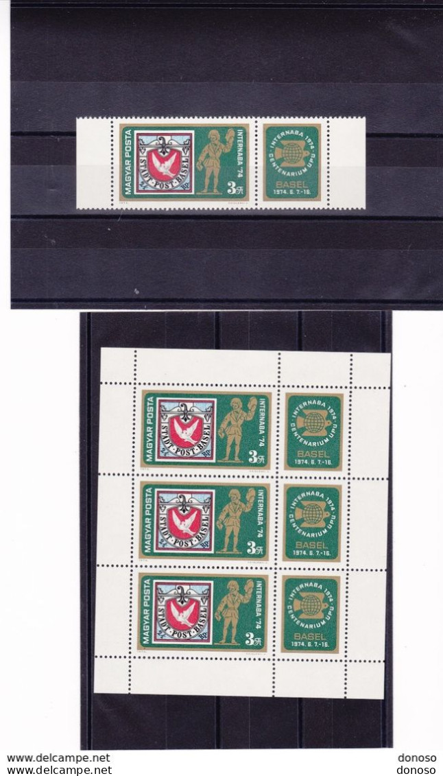 HONGRIE 1974 INTERNABA BÄLE Yvert 2378 + Feuillet De 3, Michel 2956 + KB NEUF** MNH Cote 8 Euros - Unused Stamps