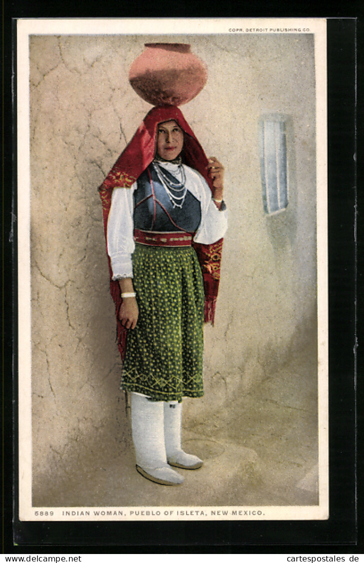 AK Indian Woman, Pueblo Of Isleta, New Mexico  - Native Americans