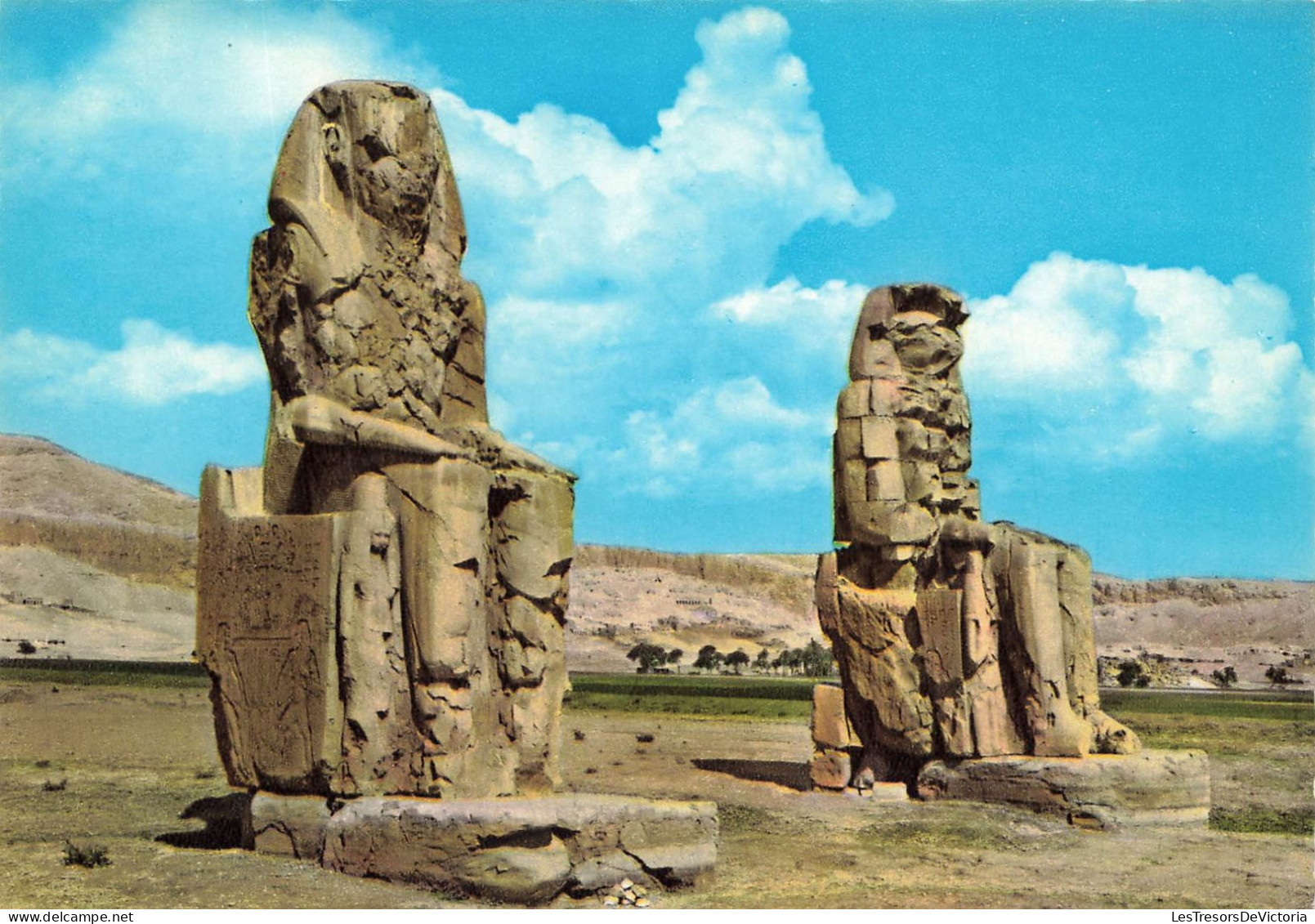 EGYPTE - Thèbes - The Memnon Colossi (Amenophis III) - Vue Générale - Statues - Carte Postale - Sonstige & Ohne Zuordnung