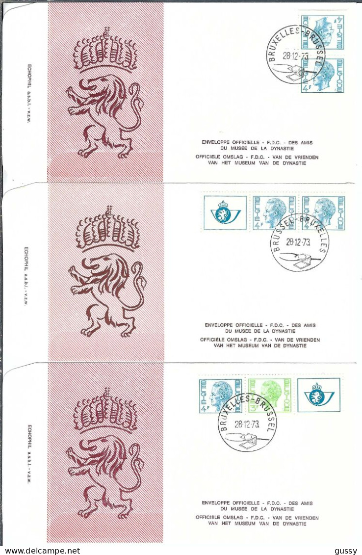 BELGIQUE Ca. 1973: 7 FDC Différents "Roi Baudouin" - 1971-1980