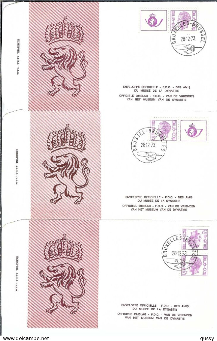 BELGIQUE Ca. 1973: 7 FDC Différents "Roi Baudouin" - 1971-1980