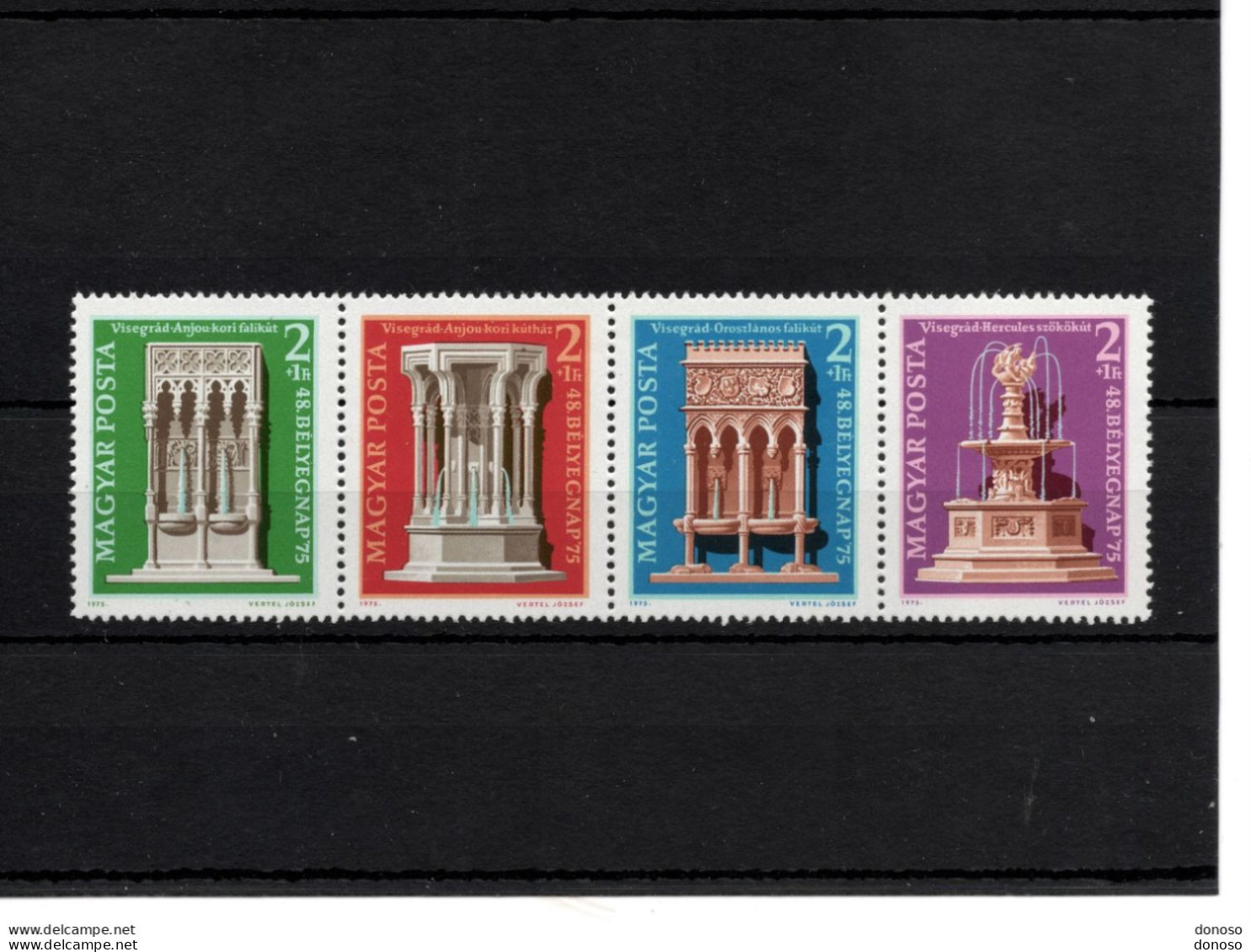 HONGRIE 1975 Journée Du Timbre, Fontaines Yvert 2447-2450, Michel 3060-3063 NEUF** MNH Cote 18 Euros - Unused Stamps