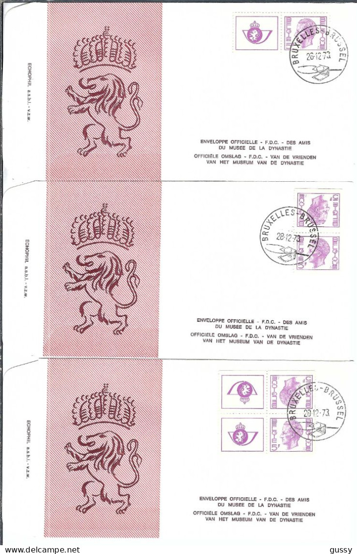 BELGIQUE Ca. 1973: 6 FDC Différents "Roi Baudouin" - 1971-1980