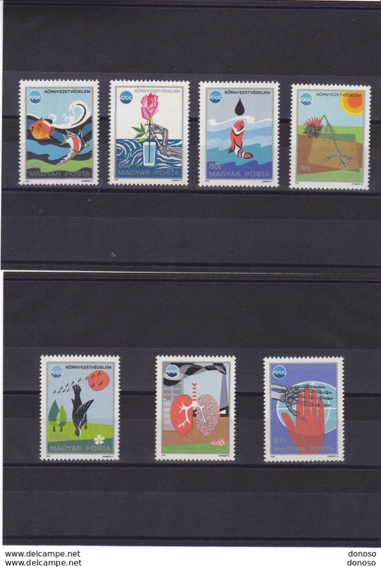 HONGRIE 1975 Poissons, Oiseaux, Fleurs Yvert 2453-2459, Michel 3070-3076  NEUF** MNH Cote Yv 4,50 Euros - Nuovi