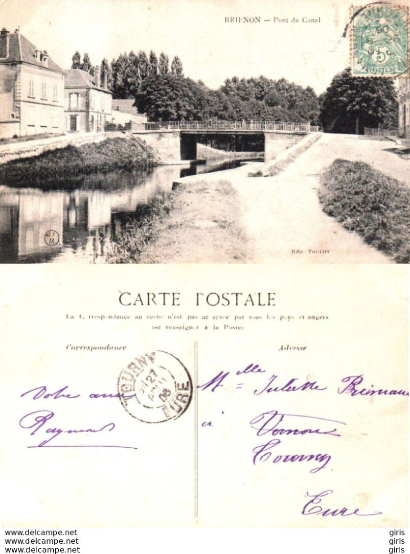 89 - Yonne - Brienon-sur-Armancon - Pont Du Canal - Brienon Sur Armancon