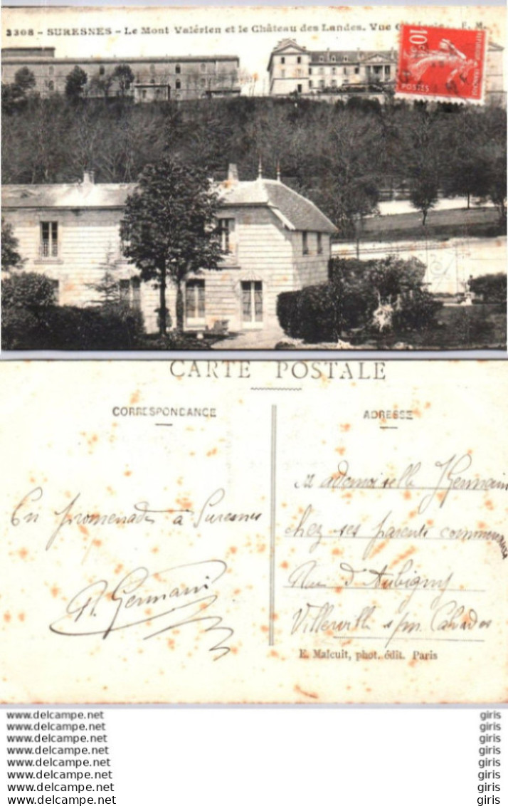 92 - Hauts De Seine - Suresnes - Le Mont Valérien Et Le Château Des Landes - Suresnes