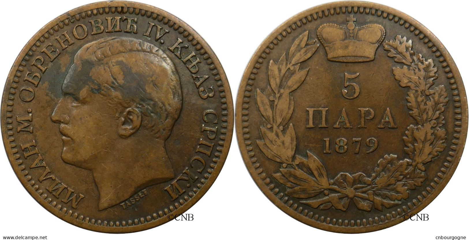 Serbie - Principauté - Milan IV Obrenovic - 5 Para 1879 - TB+/VF35 - Mon5679 - Serbie