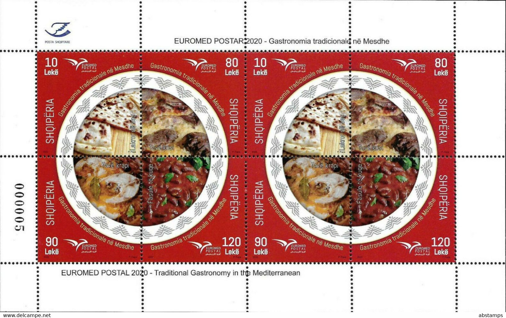 Albania Stamps 2020. Euromed Postal: Gastronomy In The Mediterranean. Sheet MNH - Albania