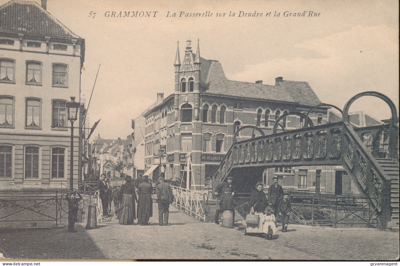 GRAMMONT      LA PASSERELLE SUR LA DENDRE ET LA GRAND'RUE            2 SCANS - Geraardsbergen