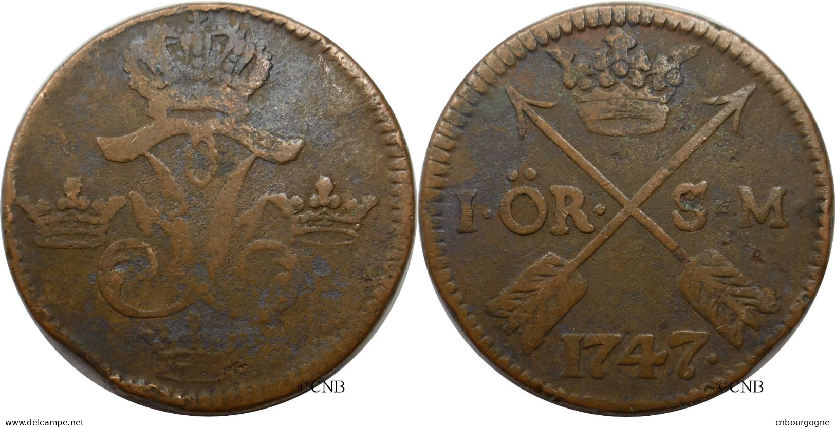 Suède - Royaume - Frédéric Ier - 1 öre S.M. 1747 - TB/VF25 - Mon5875 - Sweden