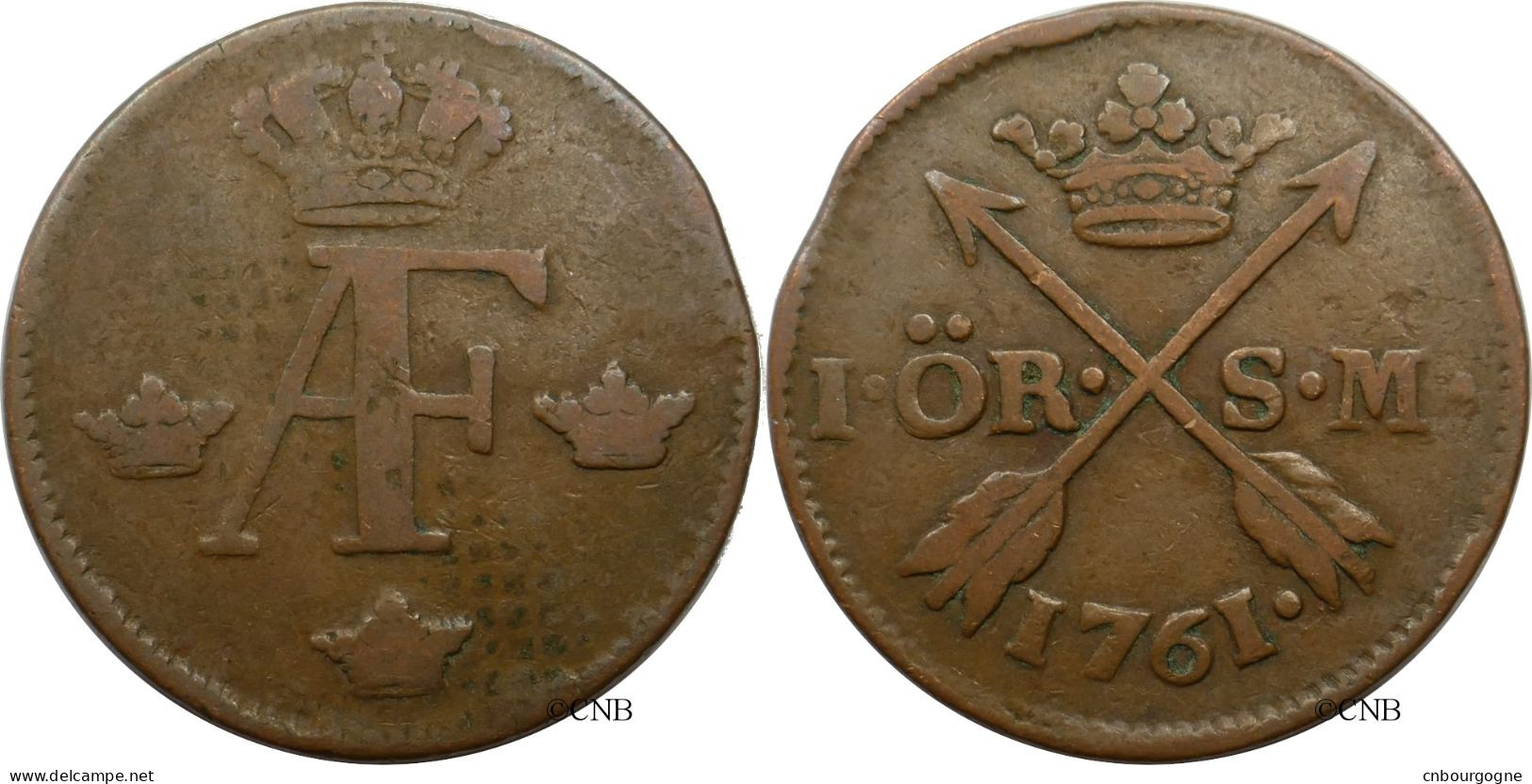 Suède - Royaume - Adolphe-Frédéric - 1 öre S.M. 1761 - TB/VF25 - Mon5876 - Sweden