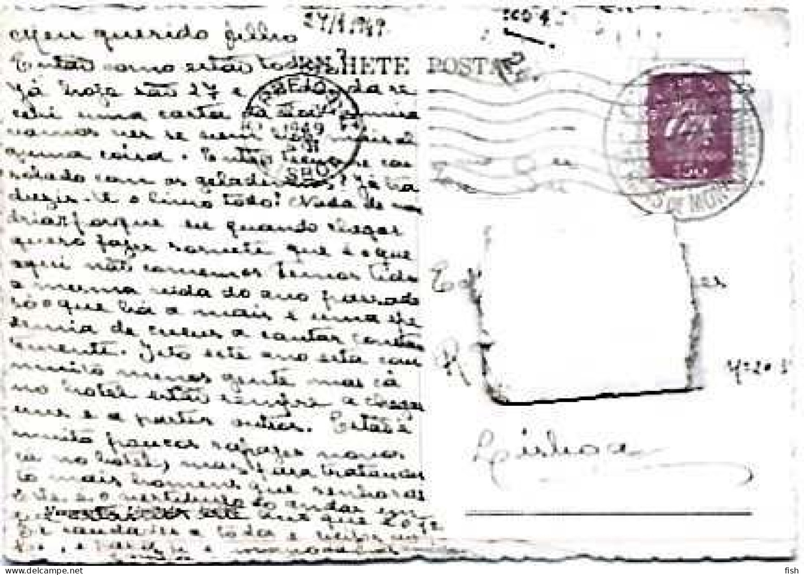 Portugal & Marcofilia, Termas De Monfortinho, Hotel Astória, Vestibulo Espanhol,  Lisboa 1949 (8887) - Briefe U. Dokumente