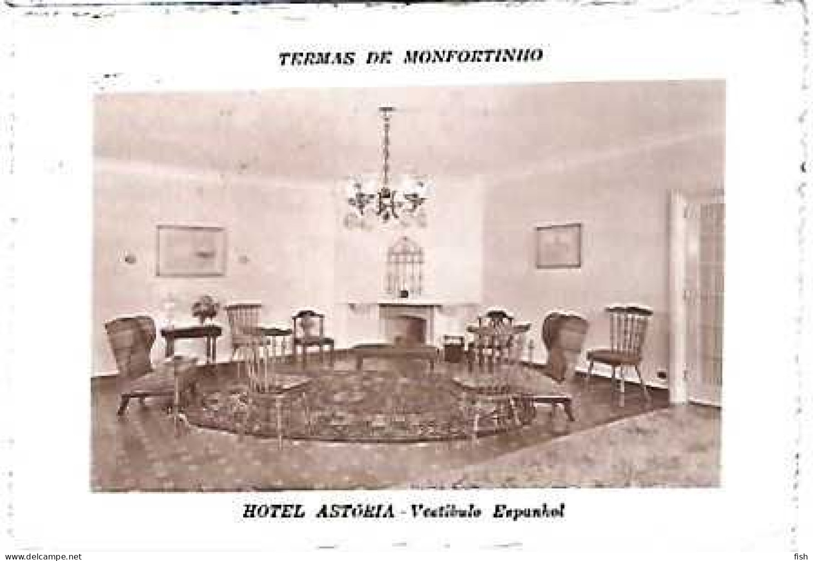 Portugal & Marcofilia, Termas De Monfortinho, Hotel Astória, Vestibulo Espanhol,  Lisboa 1949 (8887) - Brieven En Documenten