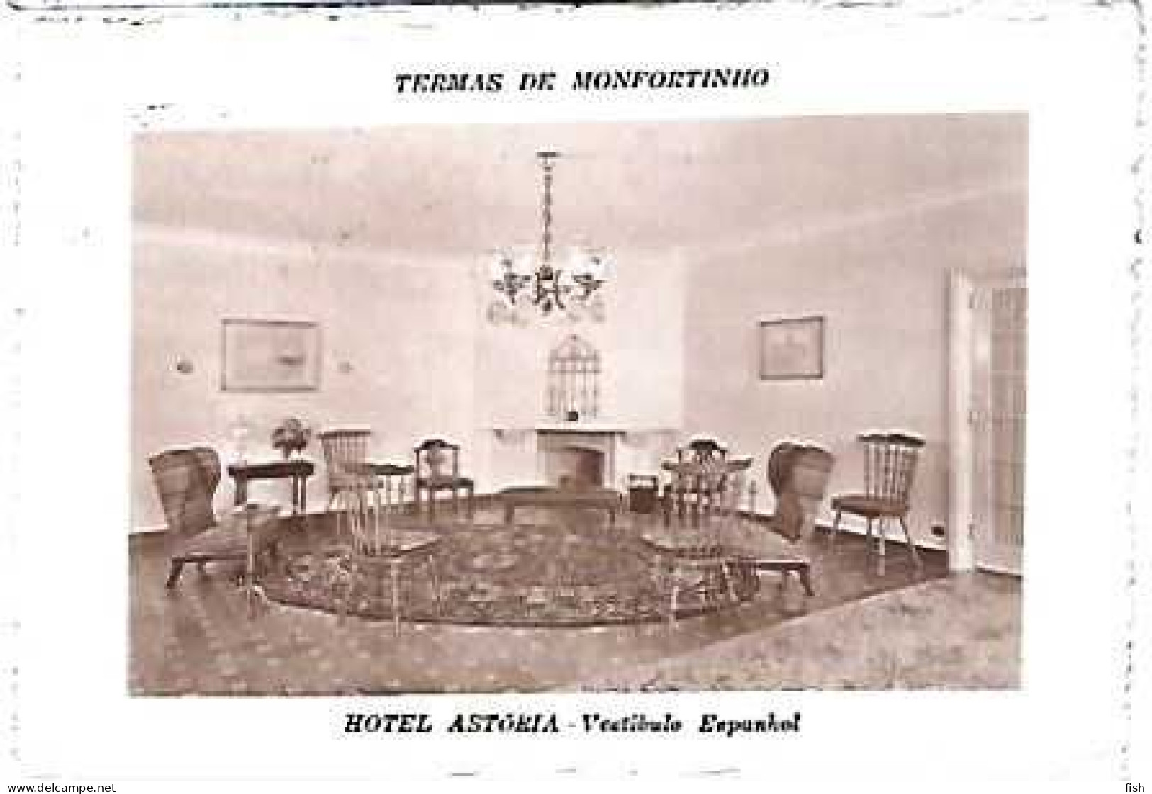 Portugal & Marcofilia, Termas De Monfortinho, Hotel Astória, Vestibulo Espanhol,  Lisboa 1949 (8887) - Hotels & Gaststätten
