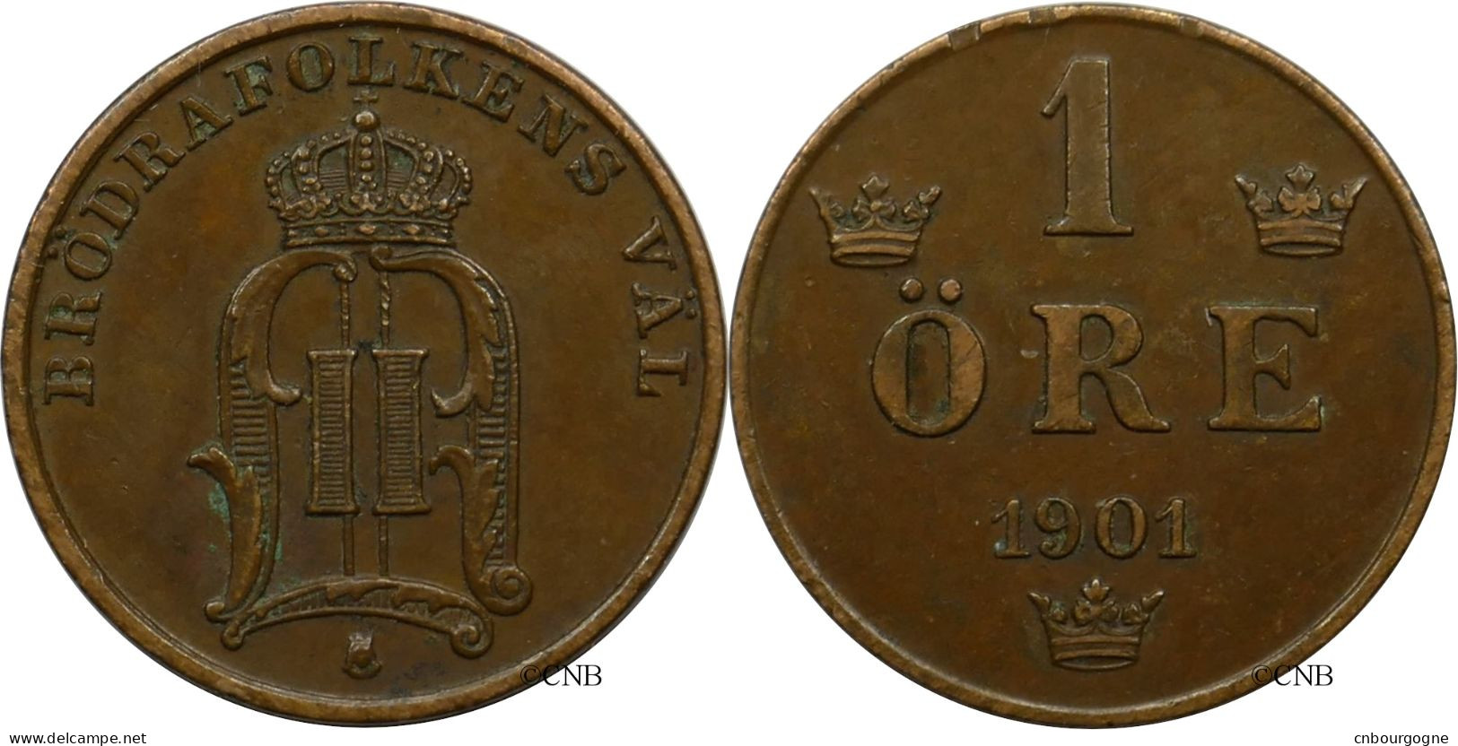 Suède - Royaume - Oscar II - 1 öre 1901 - TTB+/AU50 - Mon5684 - Sweden