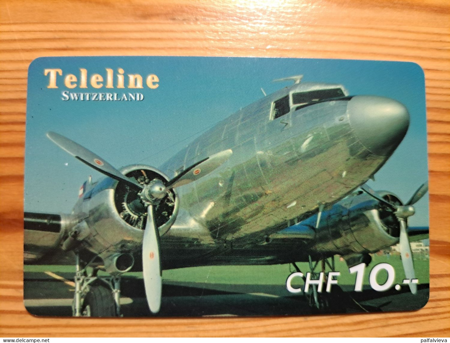 Prepaid Phonecard Switzerland, Teleline - Airplane - Switzerland