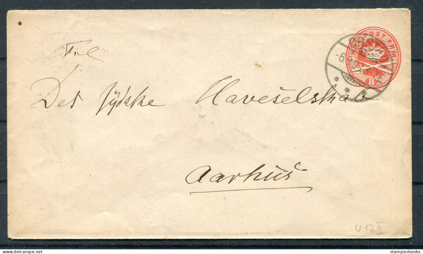 1894 Denmark 8ore Stationery Cover Orstad - Aarhus - Lettres & Documents